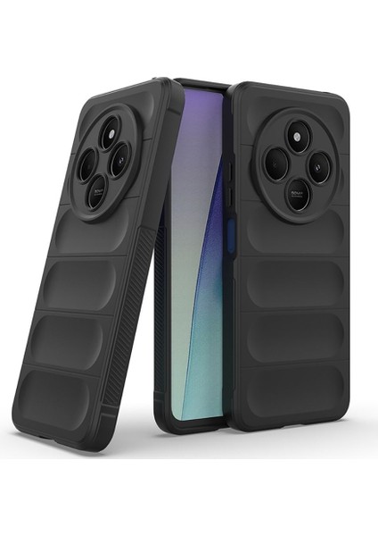 Redmi A4 Uyumlu Silikon Kılıf - Kamera Korumalı Esnek Yeni Nesil Airbag Kapak - Siyah