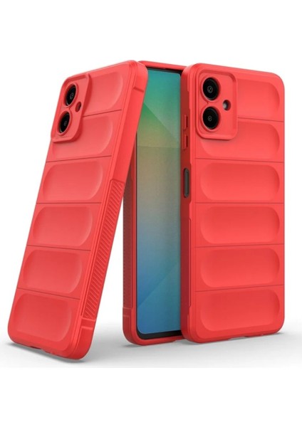 Samsung Galaxy A06 Uyumlu Silikon Kılıf - Kamera Korumalı Esnek Yeni Nesil Airbag Kapak - Kırmızı