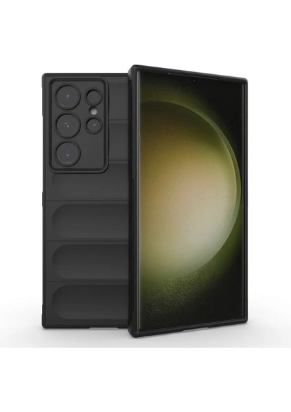 Samsung Galaxy S24 Ultra Uyumlu Silikon Kılıf - Kamera Korumalı Esnek Yeni Nesil Airbag Kapak - Siyah