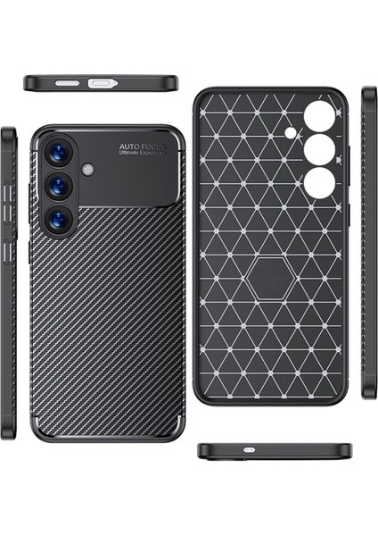 Samsung Galaxy S25 Fe Uyumlu Silikon Kılıf Karbon Desenli Darbe Emici Autofocus Tam Koruma Kapak fiyatları
