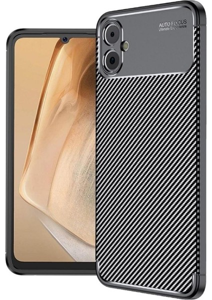 Samsung Galaxy A07 Uyumlu Silikon Kılıf Karbon Desenli Darbe Emici Autofocus Tam Koruma Kapak