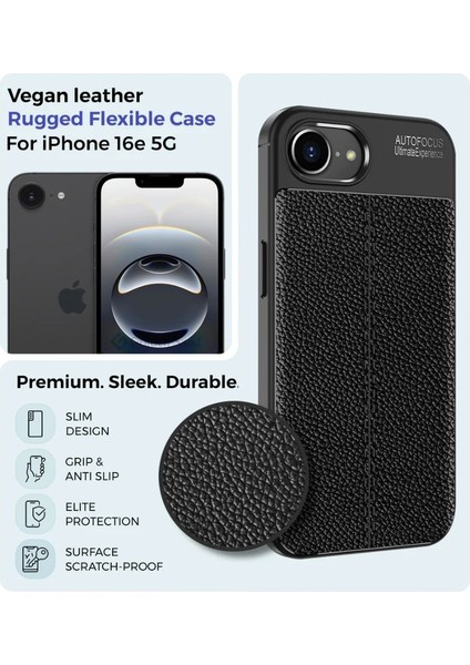 Apple iPhone 16E Uyumlu Silikon Kılıf Deri Desenli Darbe Emici Autofocus Tam Koruma Kapak fiyatları