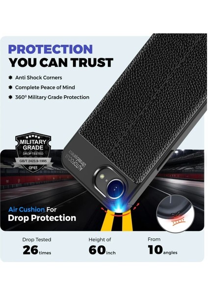 Apple iPhone 16E Uyumlu Silikon Kılıf Deri Desenli Darbe Emici Autofocus Tam Koruma Kapak modelleri