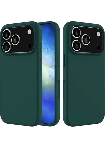 Apple iPhone 17 Pro Uyumlu Silikon Kılıf - Pastel Renk Tonu Esnek Tam Koruma Kapak - Yeşil