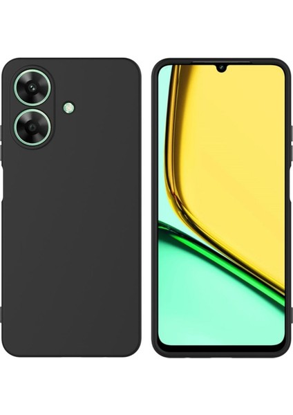 Realme Note 60 Uyumlu Silikon Kılıf - Kamera Korumalı Esnek Pastel Renk Kapak - Siyah