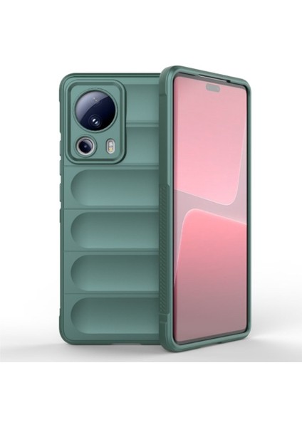 Xiaomi 13 Lite Uyumlu Silikon Kılıf - Kamera Korumalı Esnek Yeni Nesil Airbag Kapak - Yeşil