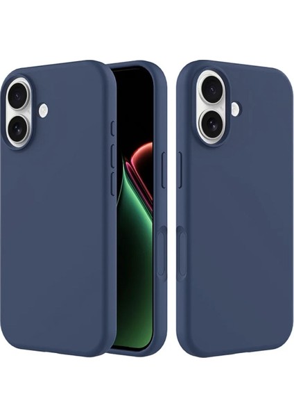 Apple iPhone 17 Uyumlu Silikon Kılıf - Kamera Korumalı Esnek Pastel Renk Kapak - Lacivert