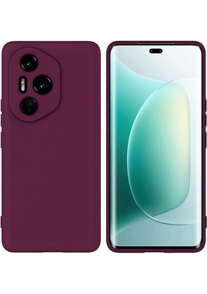 Honor 400 Pro Uyumlu Silikon Kılıf - Kamera Korumalı Esnek Pastel Renk Kapak - Bordo