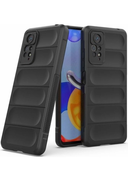 Redmi Note 11 Pro Uyumlu Silikon Kılıf - Kamera Korumalı Esnek Yeni Nesil Airbag Kapak - Siyah