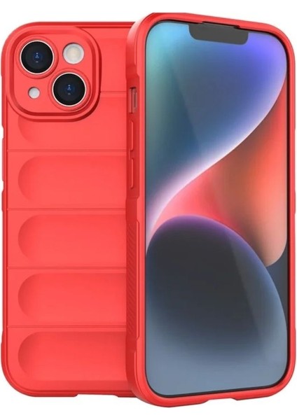 Apple iPhone 15 Uyumlu Silikon Kılıf - Kamera Korumalı Esnek Yeni Nesil Airbag Kapak - Kırmızı