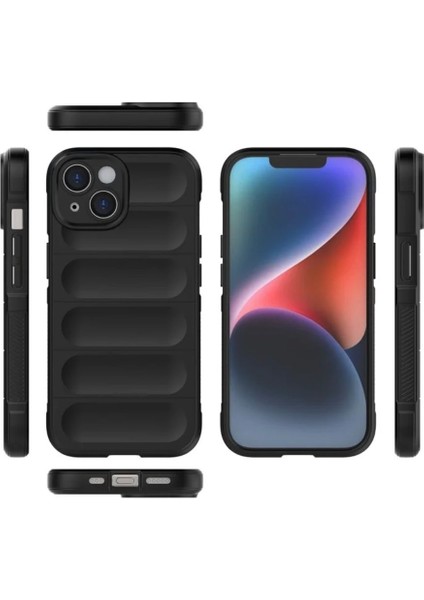 Apple iPhone 15 Uyumlu Silikon Kılıf - Kamera Korumalı Esnek Yeni Nesil Airbag Kapak - Siyah fiyatları