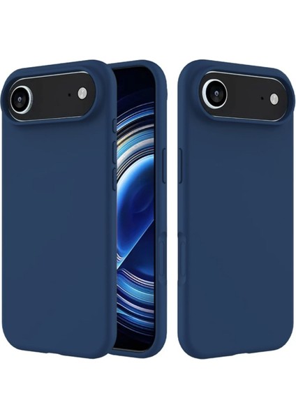 Apple iPhone 17 Air Uyumlu Silikon Kılıf - Pastel Renk Tonu Esnek Tam Koruma Kapak - Lacivert