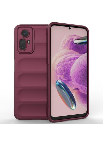 Redmi Note 12S Uyumlu Silikon Kılıf - Kamera Korumalı Esnek Yeni Nesil Airbag Kapak - Bordo