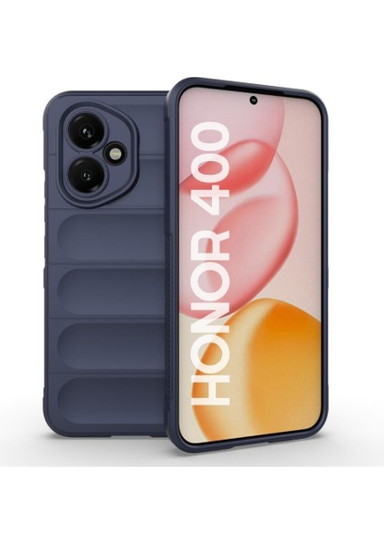 Honor 400 Uyumlu Silikon Kılıf - Kamera Korumalı Esnek Yeni Nesil Airbag Kapak - Lacivert