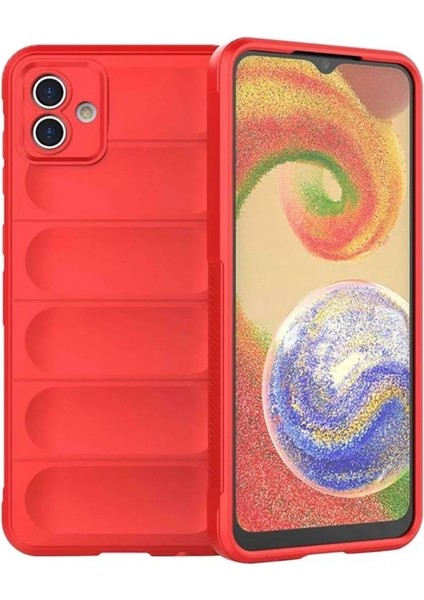 Samsung Galaxy A04 Uyumlu Silikon Kılıf - Kamera Korumalı Esnek Yeni Nesil Airbag Kapak - Kırmızı