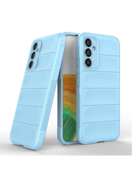 Samsung Galaxy A14 Uyumlu Silikon Kılıf - Kamera Korumalı Esnek Yeni Nesil Airbag Kapak - Mavi