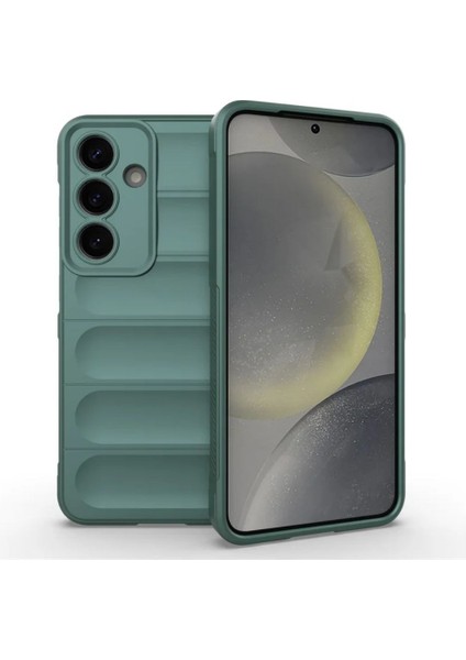 Samsung Galaxy A56 Uyumlu Silikon Kılıf - Kamera Korumalı Esnek Yeni Nesil Airbag Kapak - Yeşil