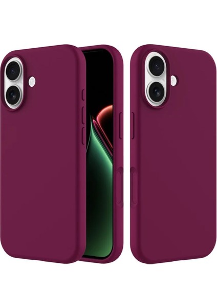 Apple iPhone 17 Uyumlu Silikon Kılıf - Kamera Korumalı Esnek Pastel Renk Kapak - Bordo