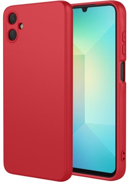 Samsung Galaxy A07 Uyumlu Silikon Kılıf - Kamera Korumalı Esnek Pastel Renk Kapak - Kırmızı