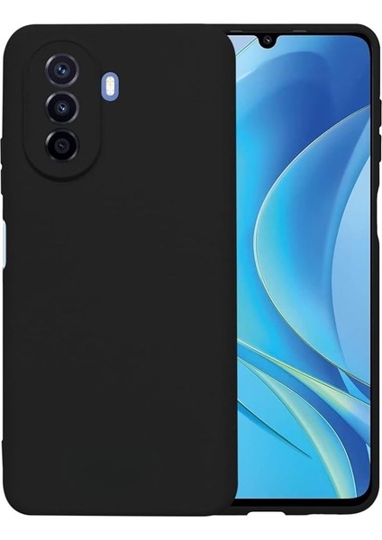 Huawei Nova Y70 Uyumlu Silikon Kılıf - Kamera Korumalı Esnek Pastel Renk Kapak - Siyah