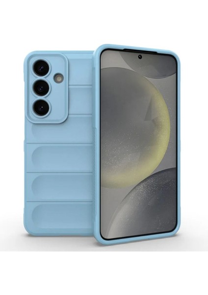 Samsung Galaxy S24 5g Uyumlu Silikon Kılıf - Kamera Korumalı Esnek Yeni Nesil Airbag Kapak - Mavi