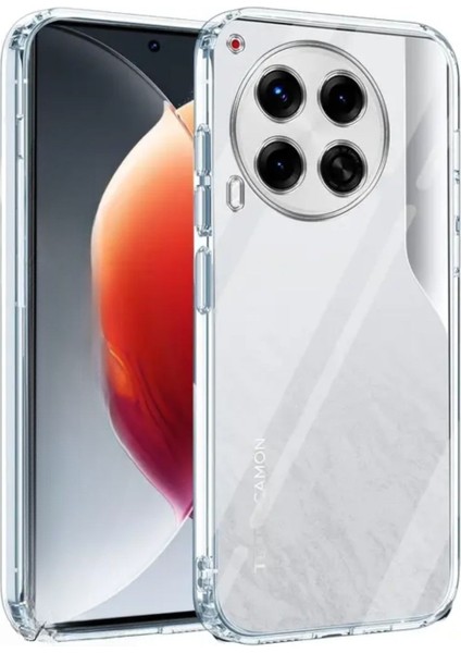 Tecno Camon 40 Premier Uyumlu Şeffaf Silikon Kılıf - Kamera Korumalı Esnek Tam Koruma Kapak
