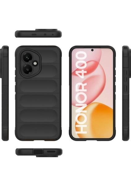 Honor 400 Uyumlu Silikon Kılıf - Kamera Korumalı Esnek Yeni Nesil Airbag Kapak - Siyah fiyatları