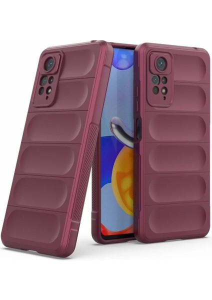 Redmi Note 11 Pro Uyumlu Silikon Kılıf - Kamera Korumalı Esnek Yeni Nesil Airbag Kapak - Bordo