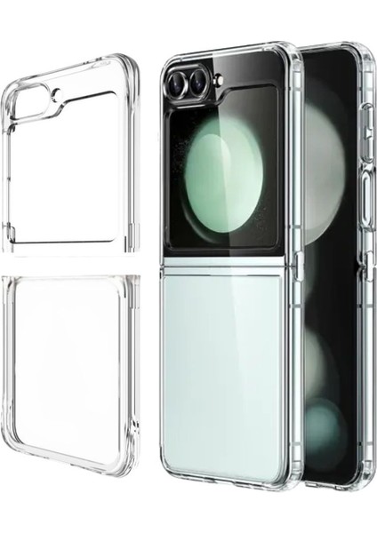 Samsung Galaxy Z Flip 6 Uyumlu Şeffaf Silikon Kılıf - Esnek Darbe Emici 2 Parça Kapak fiyatları