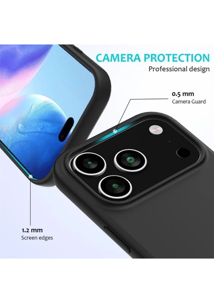 Apple iPhone 17 Pro Max Uyumlu Silikon Kılıf - Kamera Korumalı Esnek Pastel Renk Kapak - Pudra Pembe fiyatları