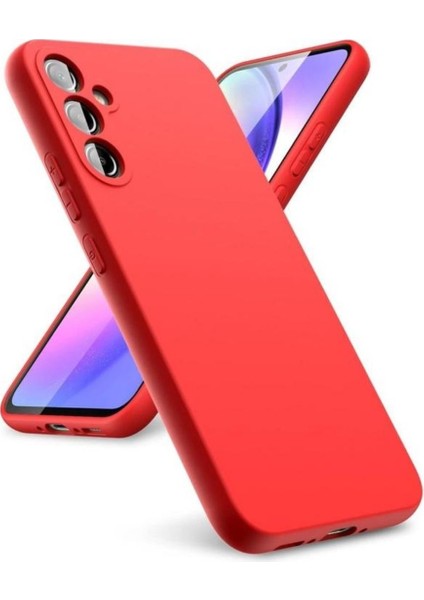 Samsung Galaxy S25 Fe Uyumlu Silikon Kılıf - Kamera Korumalı Esnek Pastel Renk Kapak - Kırmızı