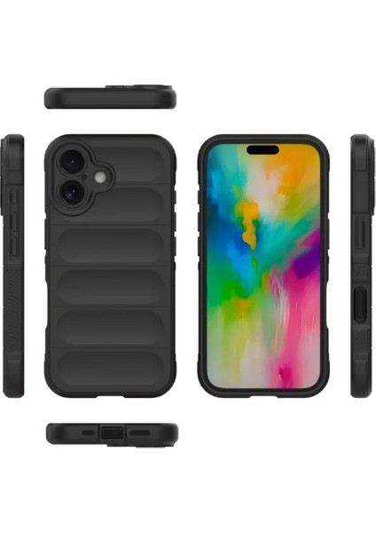 Apple iPhone 16 Uyumlu Silikon Kılıf - Kamera Korumalı Esnek Yeni Nesil Airbag Kapak - Siyah fiyatları