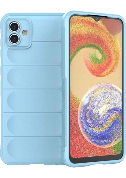 Samsung Galaxy A04 Uyumlu Silikon Kılıf - Kamera Korumalı Esnek Yeni Nesil Airbag Kapak - Mavi