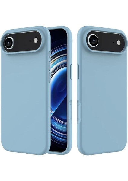 Apple iPhone 17 Air Uyumlu Silikon Kılıf - Pastel Renk Tonu Esnek Tam Koruma Kapak - Mavi