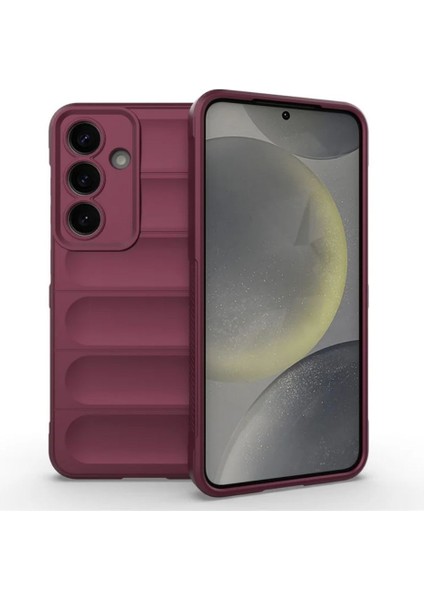 Samsung Galaxy S25 5g Uyumlu Silikon Kılıf - Kamera Korumalı Esnek Yeni Nesil Airbag Kapak - Bordo