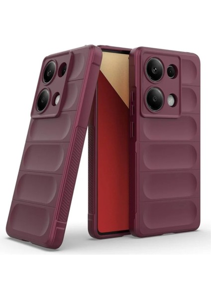 Redmi Note 13 Pro 4g Uyumlu Silikon Kılıf - Kamera Korumalı Esnek Yeni Nesil Airbag Kapak - Bordo