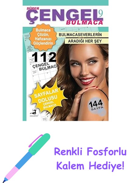 Süper Çengel Bulmaca 9 + Renkli Fosforlu Kalem
