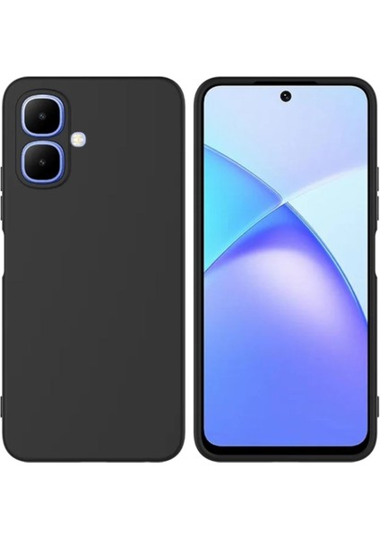 Infinix Smart 10 Uyumlu Silikon Kılıf - Kamera Korumalı Esnek Pastel Renk Kapak - Siyah