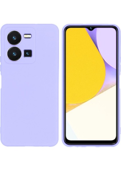 Vivo Y22S Uyumlu Silikon Kılıf - Kamera Korumalı Esnek Pastel Renk Kapak - Lila