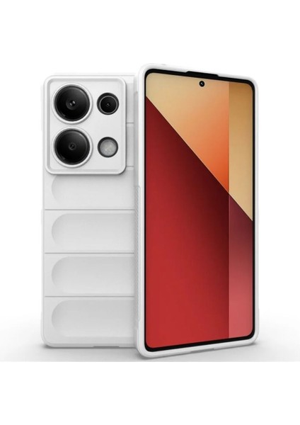 Redmi Note 13 Pro 4g Uyumlu Silikon Kılıf - Kamera Korumalı Esnek Yeni Nesil Airbag Kapak - Beyaz
