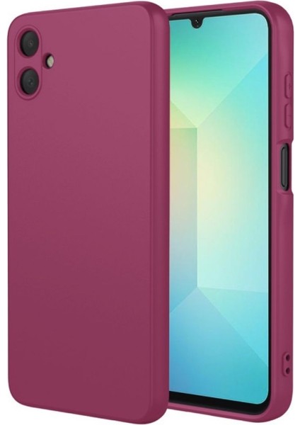 Samsung Galaxy A07 Uyumlu Silikon Kılıf - Kamera Korumalı Esnek Pastel Renk Kapak - Bordo