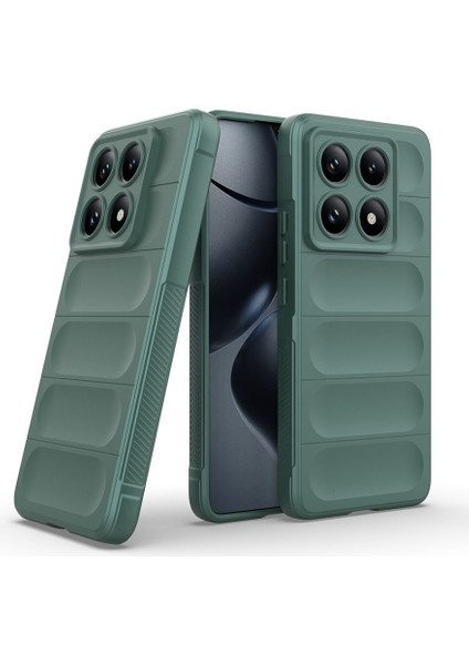Xiaomi 14T Uyumlu Silikon Kılıf - Kamera Korumalı Esnek Yeni Nesil Airbag Kapak - Yeşil