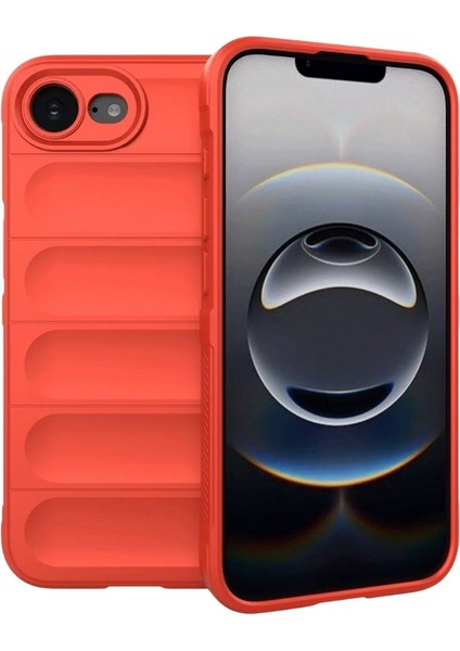 Apple iPhone 16E Uyumlu Silikon Kılıf - Kamera Korumalı Esnek Yeni Nesil Airbag Kapak - Kırmızı