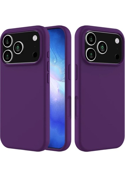 Apple iPhone 17 Pro Max Uyumlu Silikon Kılıf - Kamera Korumalı Esnek Pastel Renk Kapak - Mor