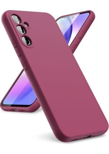 Samsung Galaxy S25 Fe Uyumlu Silikon Kılıf - Kamera Korumalı Esnek Pastel Renk Kapak - Bordo