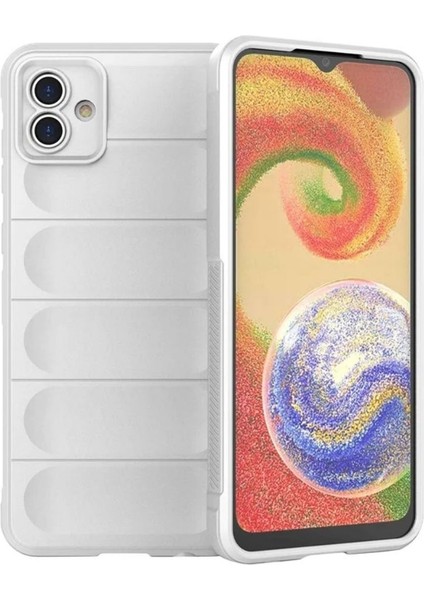 Samsung Galaxy A04 Uyumlu Silikon Kılıf - Kamera Korumalı Esnek Yeni Nesil Airbag Kapak - Beyaz