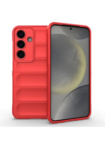 Samsung Galaxy S24 5g Uyumlu Silikon Kılıf - Kamera Korumalı Esnek Yeni Nesil Airbag Kapak - Kırmızı