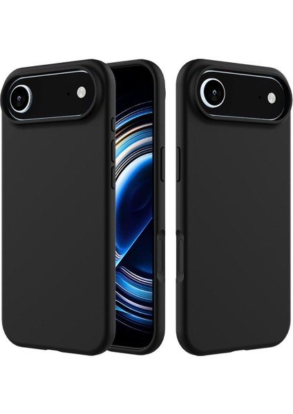 Apple iPhone 17 Air Uyumlu Silikon Kılıf - Pastel Renk Tonu Esnek Tam Koruma Kapak - Siyah