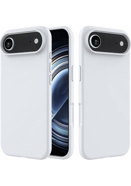 Apple iPhone 17 Air Uyumlu Silikon Kılıf - Pastel Renk Tonu Esnek Tam Koruma Kapak - Beyaz