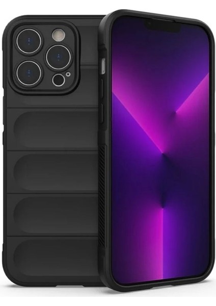 Apple iPhone 14 Pro Max Uyumlu Silikon Kılıf - Kamera Korumalı Esnek Yeni Nesil Airbag Kapak - Siyah